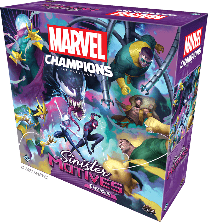 Portada juego de mesa Marvel Champions: El Juego de Cartas – Motivos Siniestros