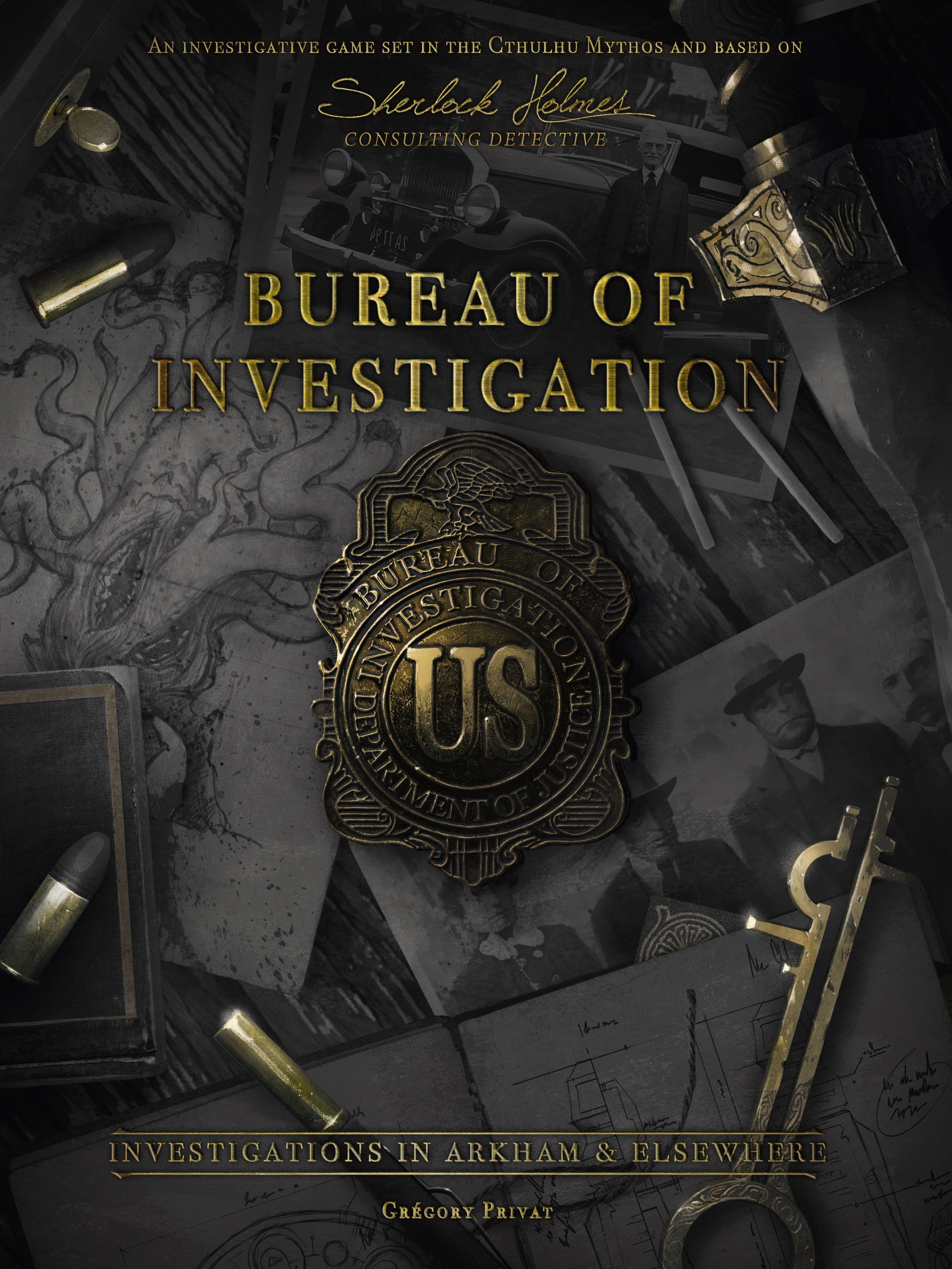 Portada juego de mesa Oficina de Investigación: Investigaciones en Arkham y más allá