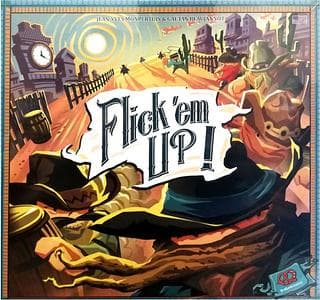 Portada juego de mesa Flick 'em Up!: Tierra de Forajidos