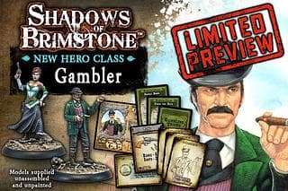 Portada juego de mesa Shadows of Brimstone: Gambler Hero Pack