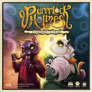 Portada juego de mesa Purrrlock Holmes: Tras la pista de Miauriarty