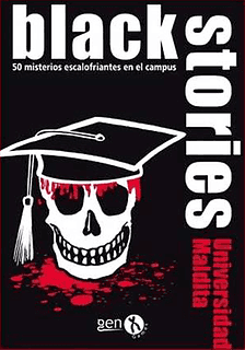 Portada juego de mesa Black Stories: Universidad Maldita
