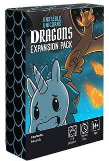 Portada juego de mesa Unstable Unicorns: Dragons Expansion Pack