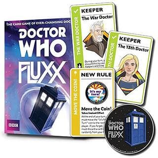 Portada juego de mesa Doctor Who Fluxx: Coin & Doctors