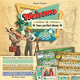 Portada juego de mesa Welcome Hacia el Perfecto Hogar: Buscando Huevos de Pascua y Guerra Atómica