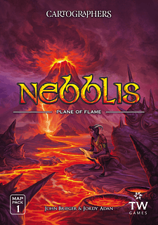 Portada juego de mesa Cartógrafos Pack de Mapas 1: Nebblis – Plano en llamas