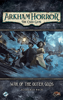 Portada juego de mesa Arkham Horror: El Juego de Cartas – La Guerra de los Dioses Exteriores: Pack de Escenario