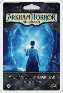 Portada juego de mesa Arkham Horror: El Juego de Cartas – Maquinaciones por el Tiempo: Pack de Escenario